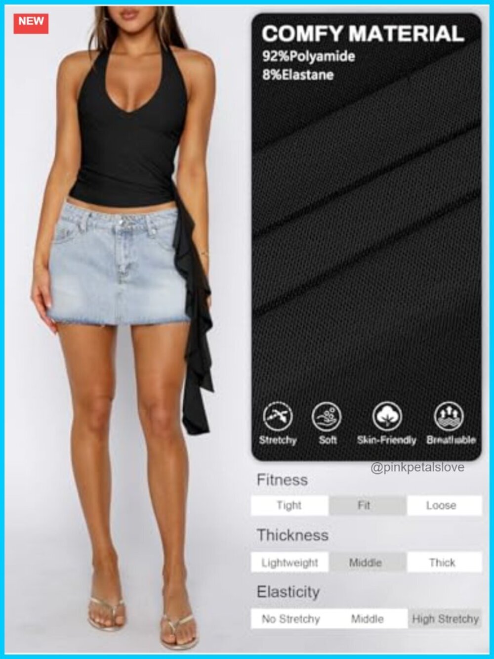 Mesh Open Back Tie Halter Crop Top Deep V Neck Tank Going Out - Picture 6 of 7